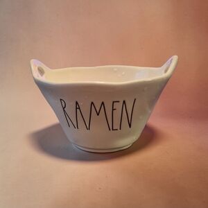 Rae Dunn White Ceramic 'RAMEN' Bowl with Side Handles